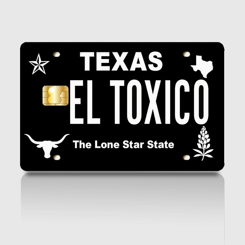 El Toxico Texas Plate Toxic Credit Card Sticker Decal Money Bank Skin Cover