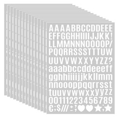 15 Sheet Small Letter Stickers – 1/2 Inch White Vinyl Self Adhesive Alphabet Num