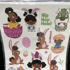Black Paper Party Easter Stickers 24 Sheets Bunny Kids Bundle 3 Packs + Notebook