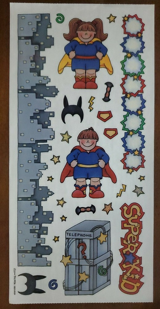 Provo Craft Scrapbooking Stickers by Fayette Terlouw, SUPER KID, large sheet