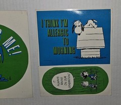 Vintage 70s Extra Large Peanuts Snoopy Jumbo Stickers United Feature Syndicate