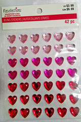16 Recollections Valentine’s Themed Medium Bling Hearts (Each contains 42 pcs)