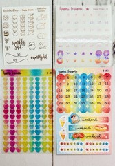 Lot x4 Happie Scrappie Planner Kit Sticker Sheets Mickey Sparkly Pink Date Dots