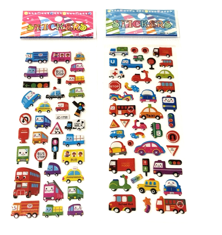 Transportation Stickers Truck Ambulance Scooter Taxi Bus Stop Lot of 2 NEW READ