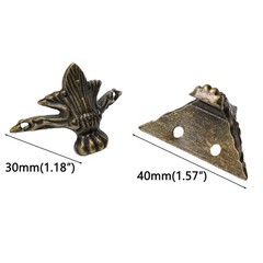 Home Corner Protector Box Decorative Zinc Alloy 42x30mm Antique Bronze