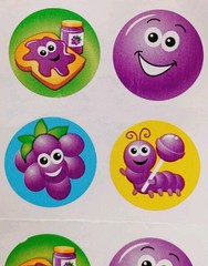 Vtg Scratch ‘n Sniff GRAPE Scent Sandylion Stickers 3 squares 12 Pc