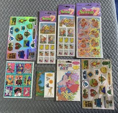 Vintage STICKER LOT Prismatic Easter And Cherubs Highlights Punch Art Hunchback
