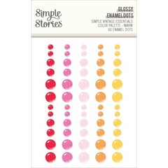 Crafts Enamel Dots SS Sticky Back Simple Vintage Palette Warm Red Pink Orange