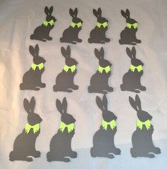 Tim Holtz Die Cuts * Cottontail * 12 Pieces* Black, White, Pastel, Gray or Kraft