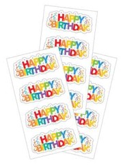 Stickers Crafts PH Slim Happy Birthday Sentiments Bright Confetti Twirls Repeats