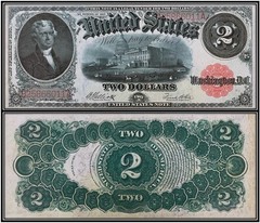 $2 Two Dollar 1917 Legal Tender Note (US CURRENCY STICKERS)
