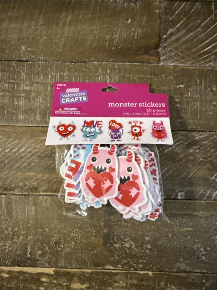 Valentines Crafts Valentines Day Monster Stickers 30 Count