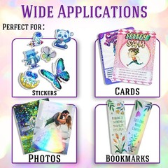 A4 25 Mixed Holographic Sticker Paper Clear Self-Adhesive Laminating Overlay