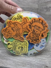 Vintage Nickelodeon 3D foam stickers SpongeBob Arnold Fairly Oddparents 2004