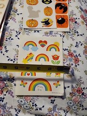 Vintage 1982 Hallmark Stickers Sheet Rainbows Butterfy Flowers Hearts Stars RARE