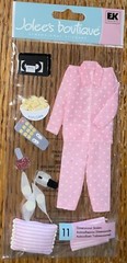 RARE Jolees Pajama Party Sleepover Movies Popcorn Nail Polish Scrapbook Stickers