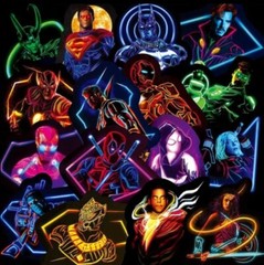 Avengers Stickers Neon Superhero Spiderman Ironman Vinyl Decal Pack Lot 30pc New
