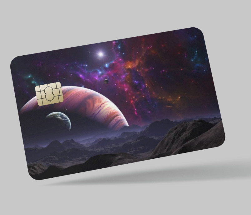 GALAXY , 2 pc credit card skin & DEBIT CARD,TROLLEY & GYM