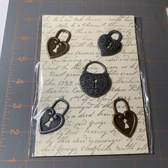 Michaels- Metal Icons Scrapbook Heart Lock Love Crafting Journal Embellishments
