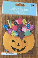 Jolees PUMPKIN Basket Bucket Trick or Treat Halloween Candy Scrapbook Stickers