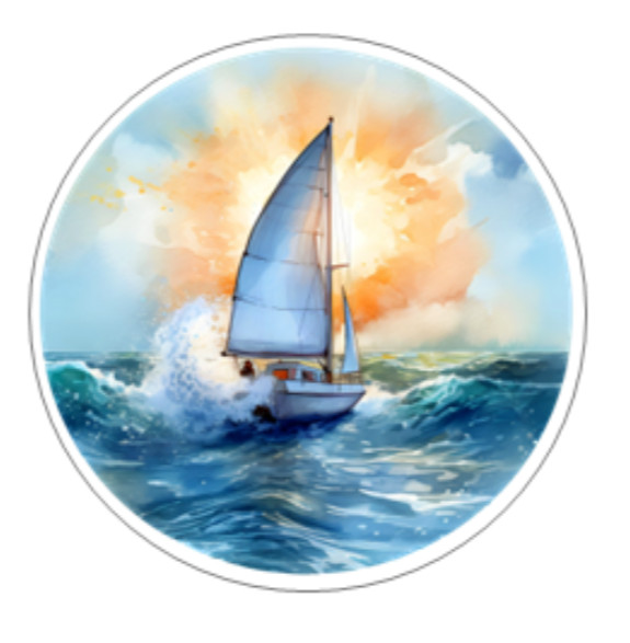 Sailboat Ocean Sailing Sunset Handmade Stickers Scrapbook Planner Envelope Label