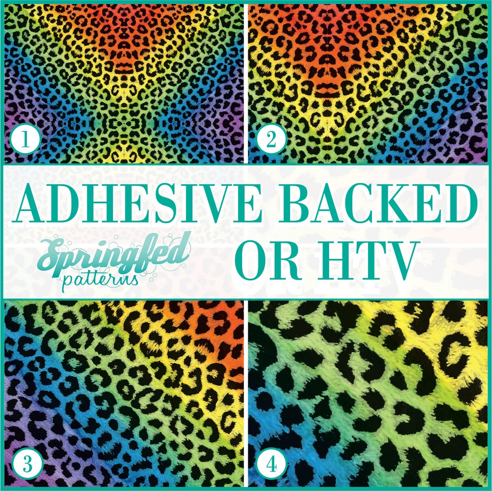 RAINBOW LEOPARD PRINT Spots Pattern #2 Adhesive Vinyl or HTV Heat Transfer