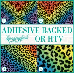 RAINBOW LEOPARD PRINT Spots Pattern #2 Adhesive Vinyl or HTV Heat Transfer