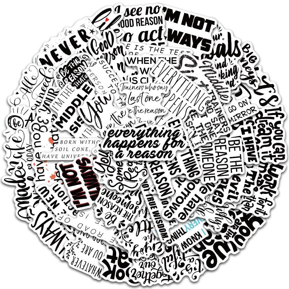 Quotes Stickers Vinyl Decal Motivational Sayings Sentiments Craft Pack Lot 50pc