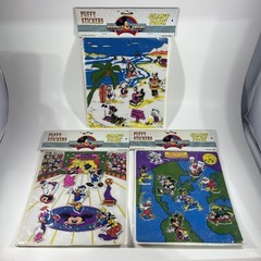 Vintage Disney Mickey Mouse Puffy Stickers Mickey & Friends NOS Lot Of 3