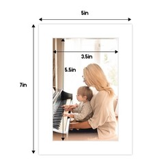 , Pack of 25, Acid-Free White Pre-Cut 5×7 Picture Mat for 4×6 Photo with Whit…