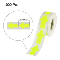 2Pcs Arrow Sticker Labels 500 Count/Roll 1.3×2 Inch Fluorescent Yellow/Green