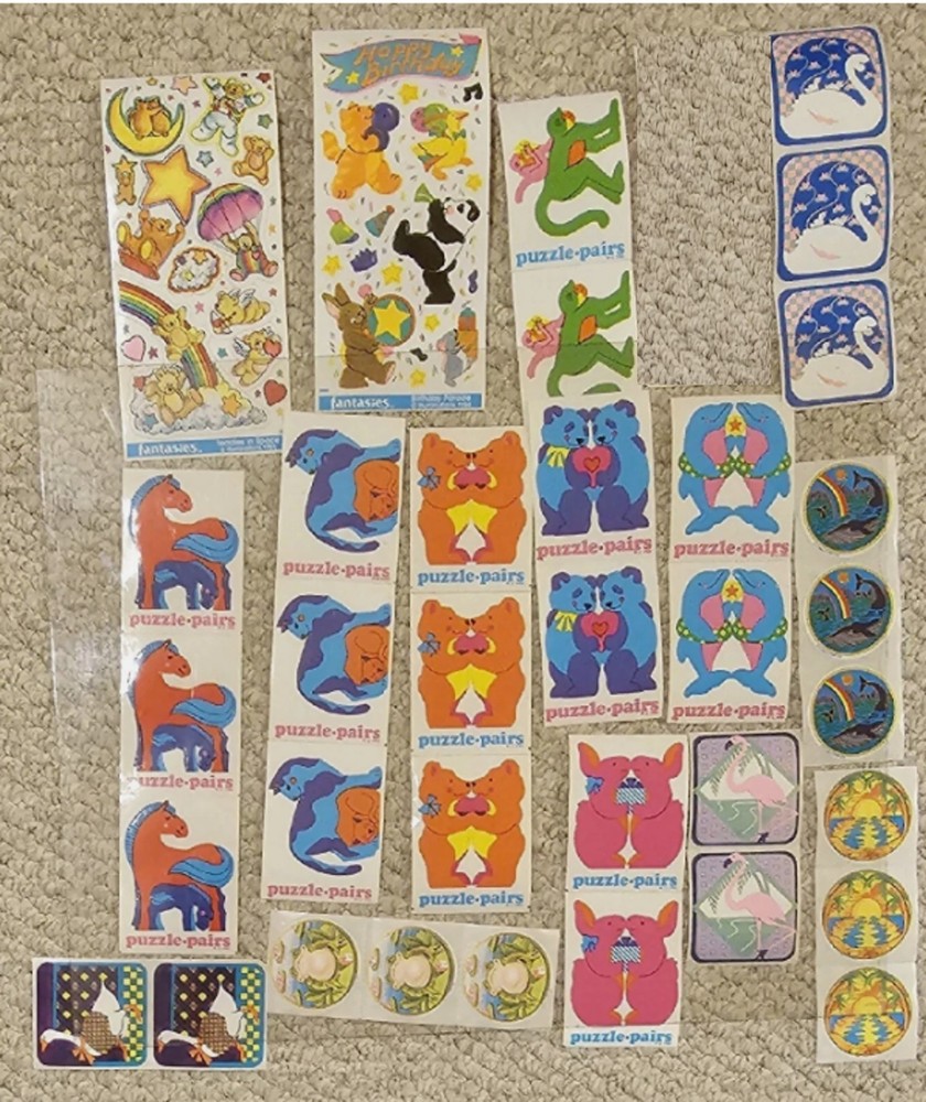 Lot 35 Vintage Illuminations Stickers 1979 81 83 84 Fantasies Teddies Frog NOS