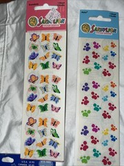 Set Of Assorted Stickers Sandylion Hallmark Etc. Prismatic,Glitter Etc 2 Opened