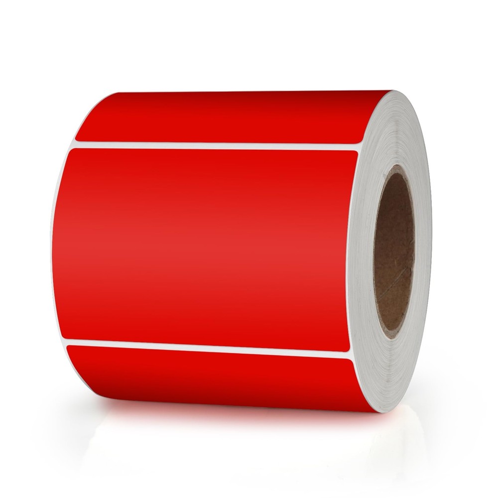 Red Rectangle Stickers 3 x 2 Inch Color Coding Labels Vinyl Roll Self-Adhesiv…