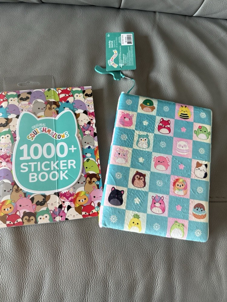 NEW Squishmallows 1000+ Sticker Book KellyToy 30 Pages & Soft Cover Journal