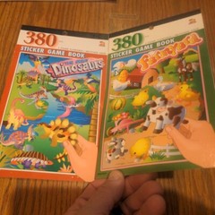 2 – 380 Vintage Twin Seven Sicker Game Books – FARMYARD & THE GREAT DINOSAURS