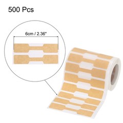 1 Roll Blank Tamper Evident Labels 0.47×1.36 Inch Stickers, 500 Count/Roll Brown