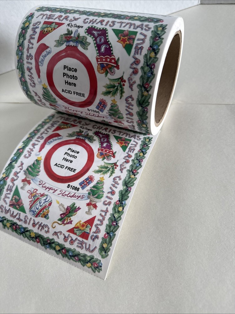 Christmas Frame Sticker ROLL NRN Designs Scrapbook Stickers Holiday Border Tree