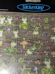 Stickers SK Cute Spotted Frogs Leaping Spots Lily Pads Mushrooms Butterflies