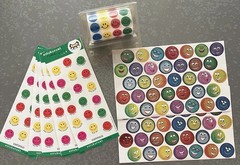 Vintage Hallmark Stickeroni Stickers Colorful Smiley Face Prism Reward Lot