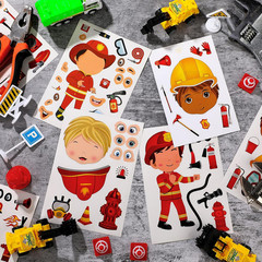 48 Sheets Firefighter Stickers for Kids DIY Craft Party Supplies – 8 Designs