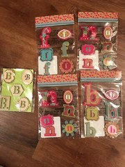 Scrapbook Stickers Letters Alphabet Monogram Wood & 3D Floral 6 Pkgs NEW Craft