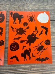 Vintage Halloween Silhouette Orange Black Decorative Stickers