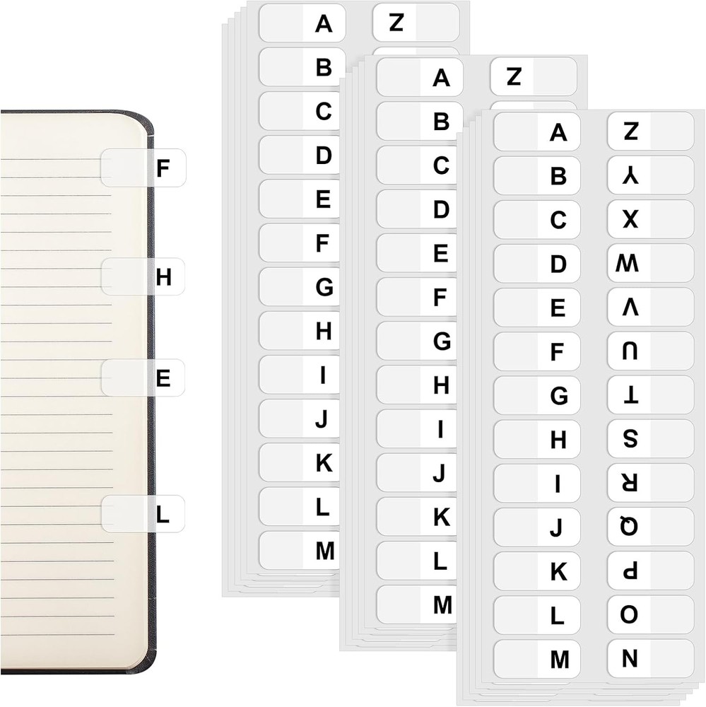 A-Z Letters Tabs Sticky Alphabet Tabs Self Adhesive Page Tabs Indexes for Books