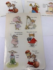Lot Vtg Wallace Tripp Pawprints Current Mouse Mice Hippo Rabbit Stickers Sheets
