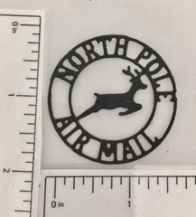 Christmas Die Cuts * North Pole Tag Topper * Set of 12 Black or White Cardstock