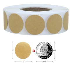 1000PCS Kraft Circle Stickers Dot Stickers, 1 Inch Round Blank Garage Sale Pr…