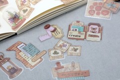 Stationery stickers PET Stickers Pack /watercolor wax seal stamp set paint brush