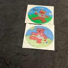 Vintage 80’s SANDYLION Foil Tennis & Soccer TEDDY BEAR Stickers