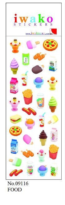 IWAKO FAST FOOD JUNK FOOD STICKERS PIZZA MILK FRIES SEALED PACK SCRAP BOOKING